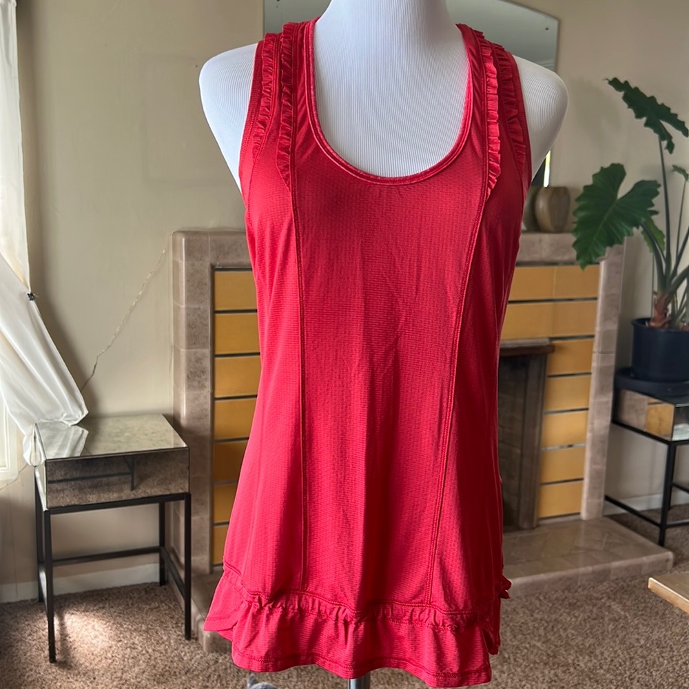 Excellent Lululemon Sports Tank Ruffles Red Size 6